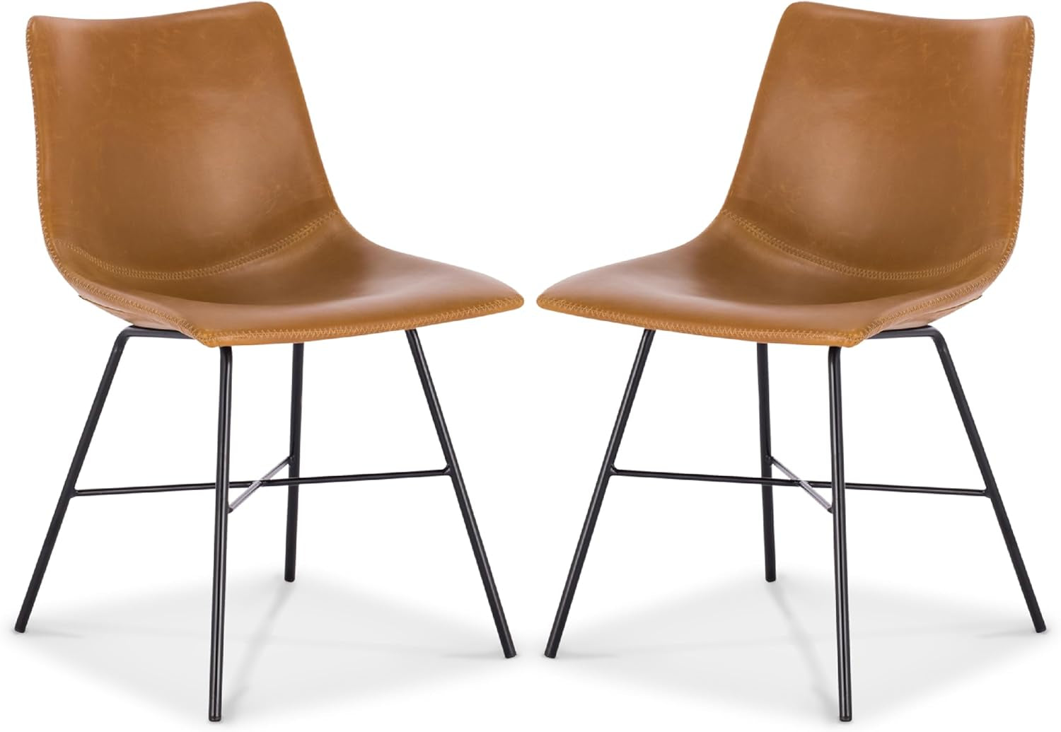 Counter Stool 24 Inches - Counter Height Bar Stools Set of 2 - Sturdy Kitchen Stools with Backs - Comfortable Bar Chair - Modern Countertop-High Chairs, Kitchen Island Barstools – Brown